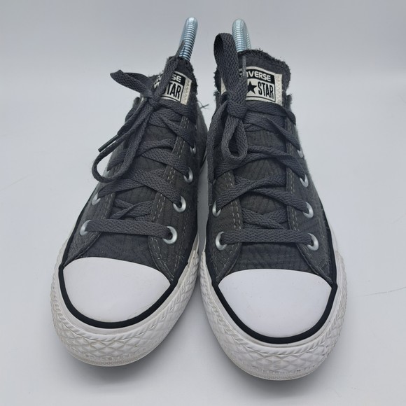 Converse Womens Size 8 All Star Canvas Sneakers Gray Low Top Lace Up Original - Picture 3 of 7